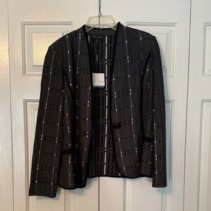 NWT Ming Wang Black, White, and Gray Patterned Blazer size M